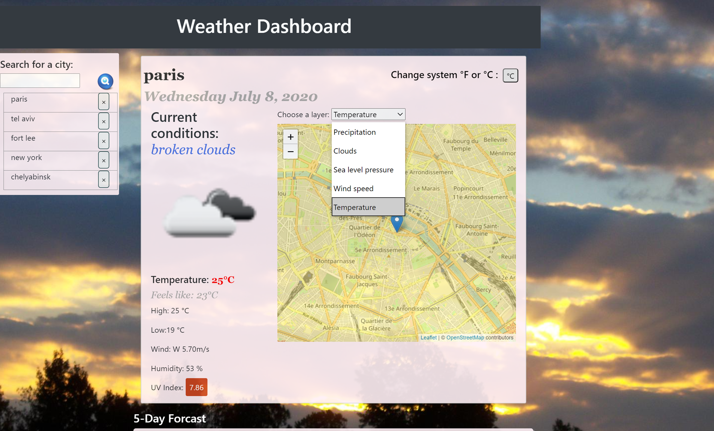 Maps list from openweathermap API using leaflet switch to Celsious
